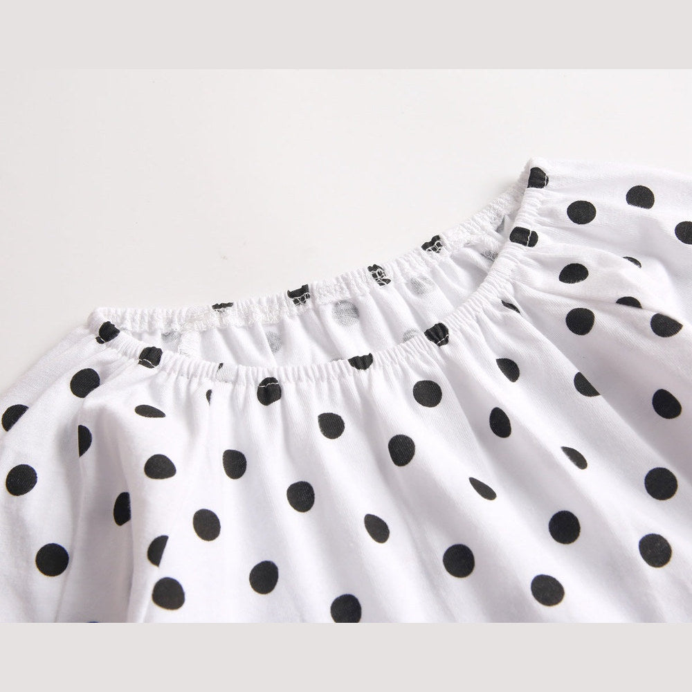 MyKids-USA® Baby Girl Polka Dot Graphic Long Sleeved Cute Bodysuit & Hats