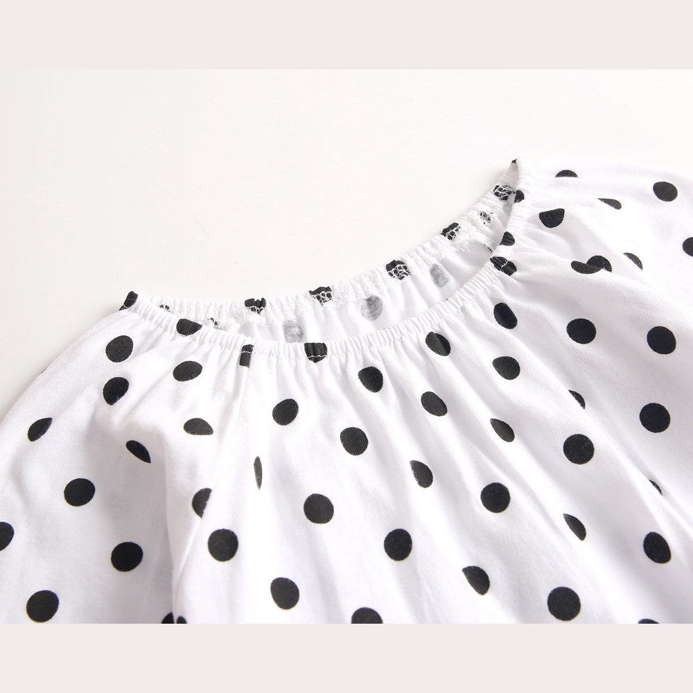 MyKids-USA® Baby Girl Polka Dot Graphic Long Sleeved Cute Bodysuit & Hats