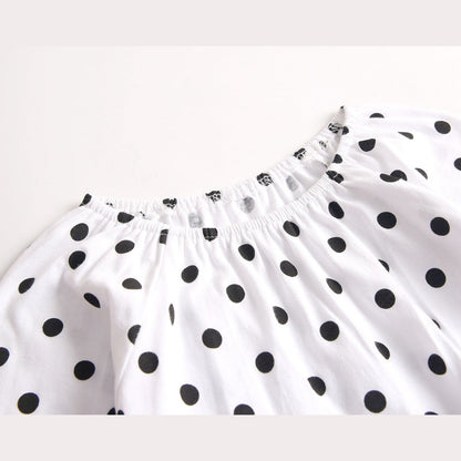 MyKids-USA® Baby Girl Polka Dot Graphic Long Sleeved Cute Bodysuit & Hats