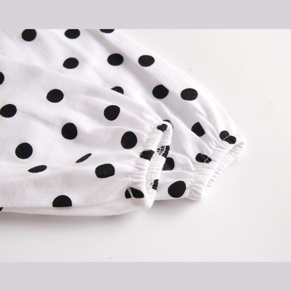MyKids-USA® Baby Girl Polka Dot Graphic Long Sleeved Cute Bodysuit & Hats