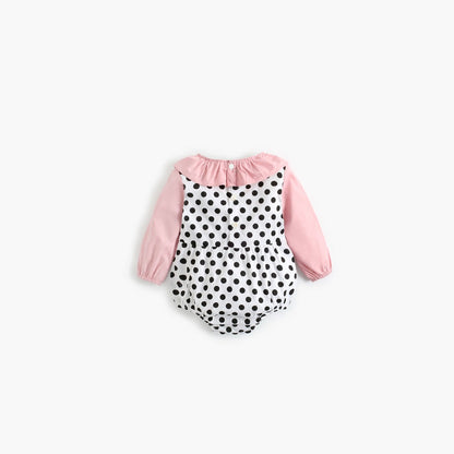 MyKids-USA® Baby Girl Polka Dot Pattern Ruffle Collar Design Long Sleeves Bodysuit bodysuit