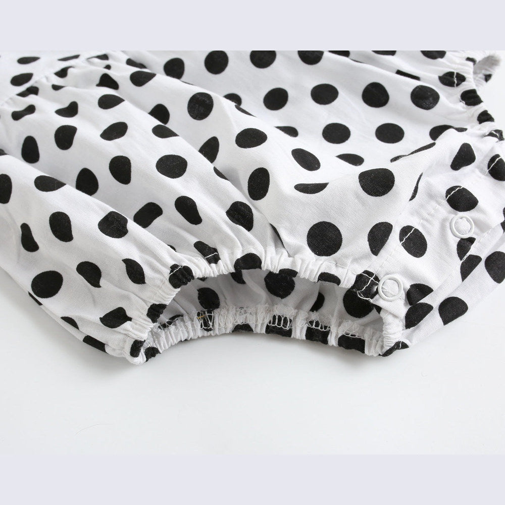 MyKids-USA® Baby Girl Polka Dot Pattern Ruffle Collar Design Long Sleeves Bodysuit bodysuit