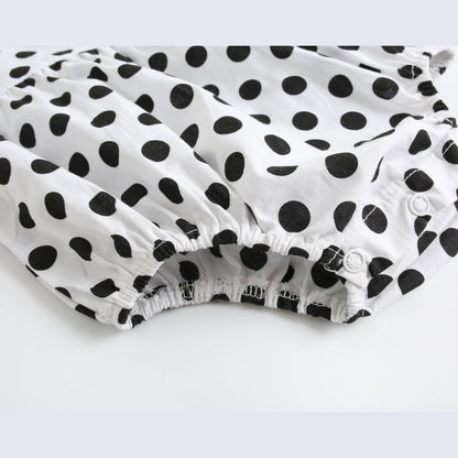 MyKids-USA® Baby Girl Polka Dot Pattern Ruffle Collar Design Long Sleeves Bodysuit bodysuit