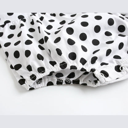 MyKids-USA® Baby Girl Polka Dot Pattern Ruffle Collar Design Long Sleeves Bodysuit bodysuit