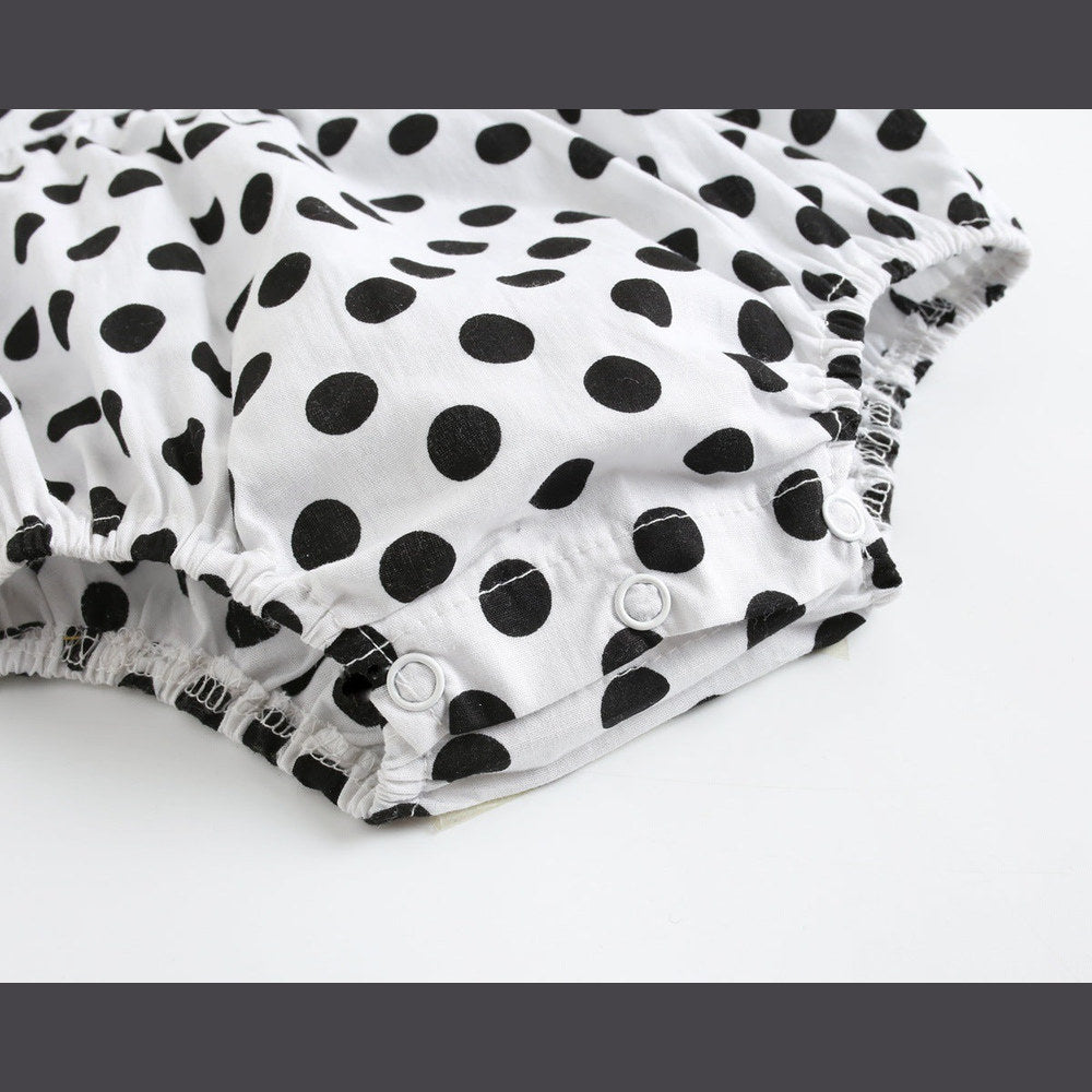MyKids-USA® Baby Girl Polka Dot Pattern Ruffle Collar Design Long Sleeves Bodysuit bodysuit