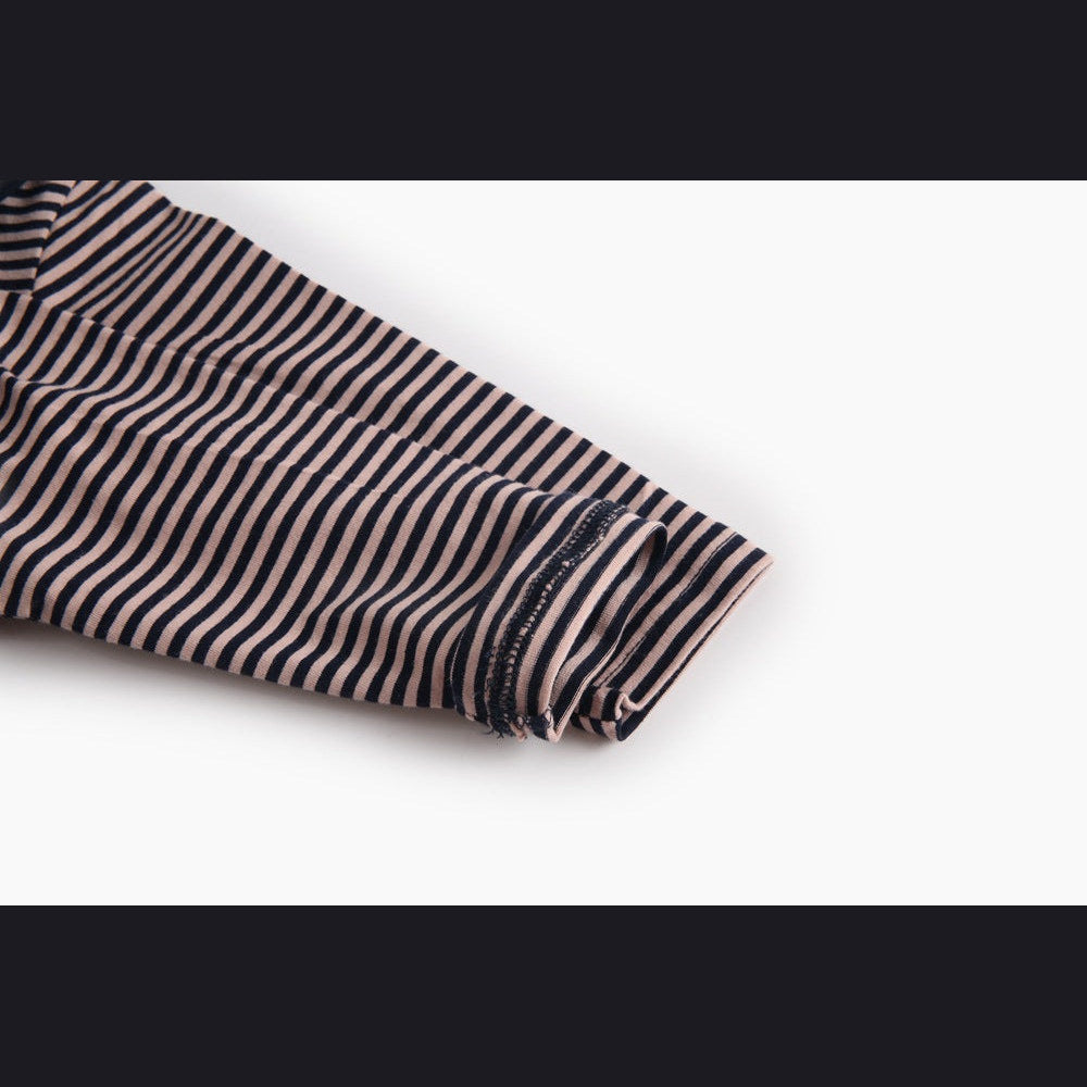 MyKids-USA® Baby Girl Striped Pattern Sailor Collar Design Fashion Long Sleeves Bodysuit bodysuit