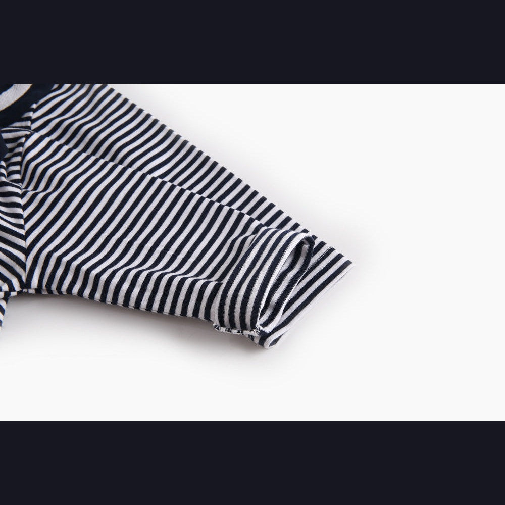 MyKids-USA® Baby Girl Striped Pattern Sailor Collar Design Fashion Long Sleeves Bodysuit bodysuit