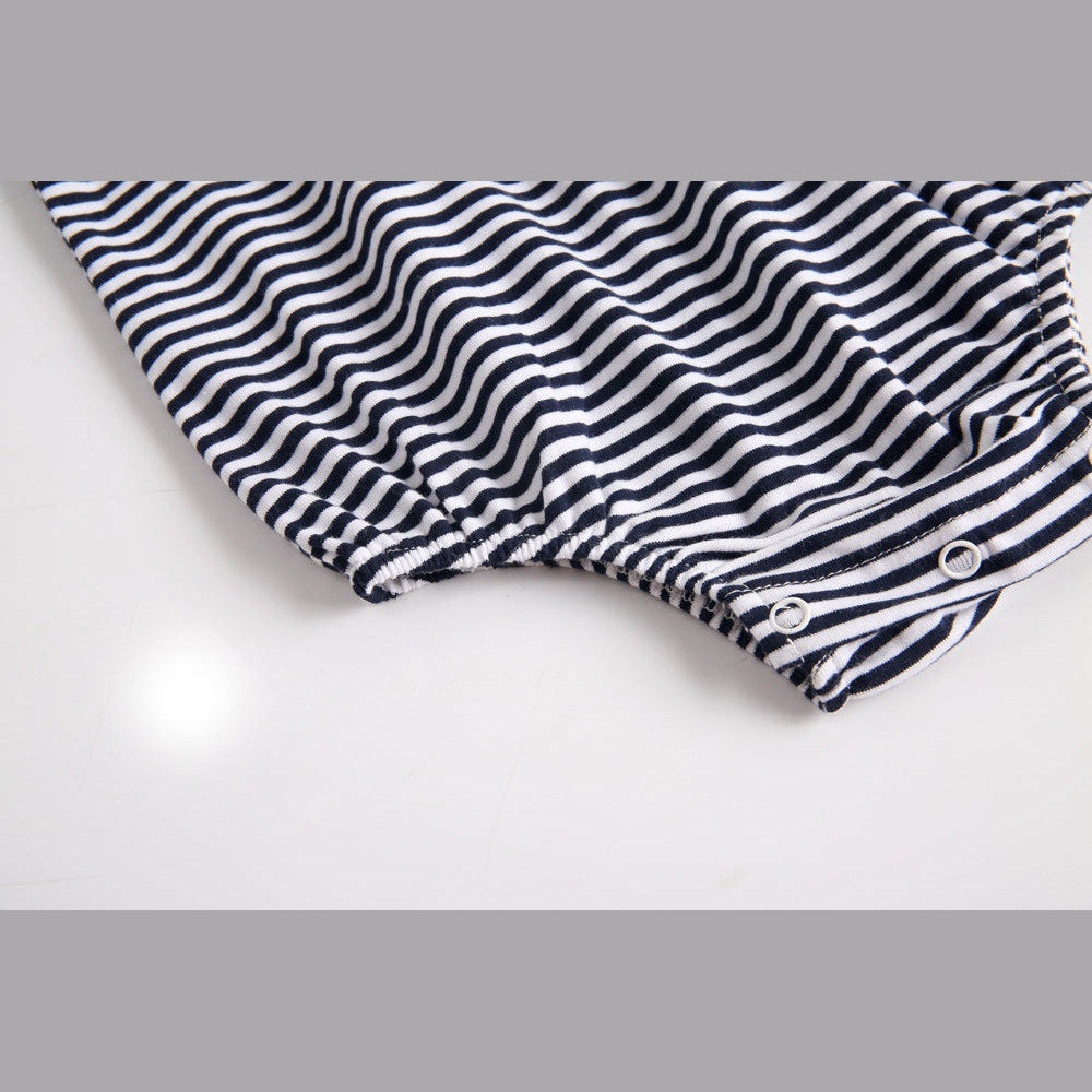 MyKids-USA® Baby Girl Striped Pattern Sailor Collar Design Fashion Long Sleeves Bodysuit bodysuit