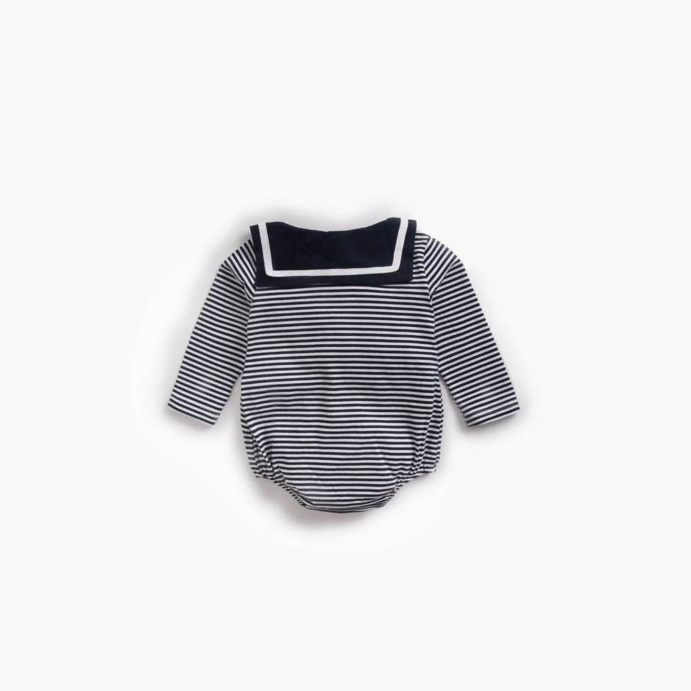 MyKids-USA® Baby Girl Striped Pattern Sailor Collar Design Fashion Long Sleeves Bodysuit bodysuit