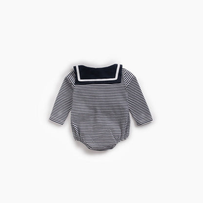 MyKids-USA® Baby Girl Striped Pattern Sailor Collar Design Fashion Long Sleeves Bodysuit bodysuit