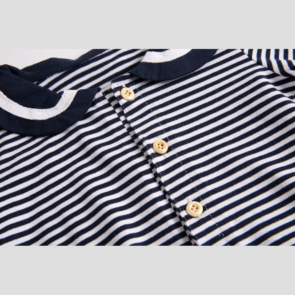 MyKids-USA® Baby Girl Striped Pattern Sailor Collar Design Fashion Long Sleeves Bodysuit bodysuit