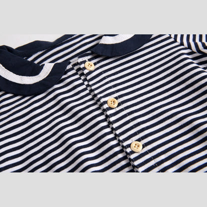 MyKids-USA® Baby Girl Striped Pattern Sailor Collar Design Fashion Long Sleeves Bodysuit bodysuit