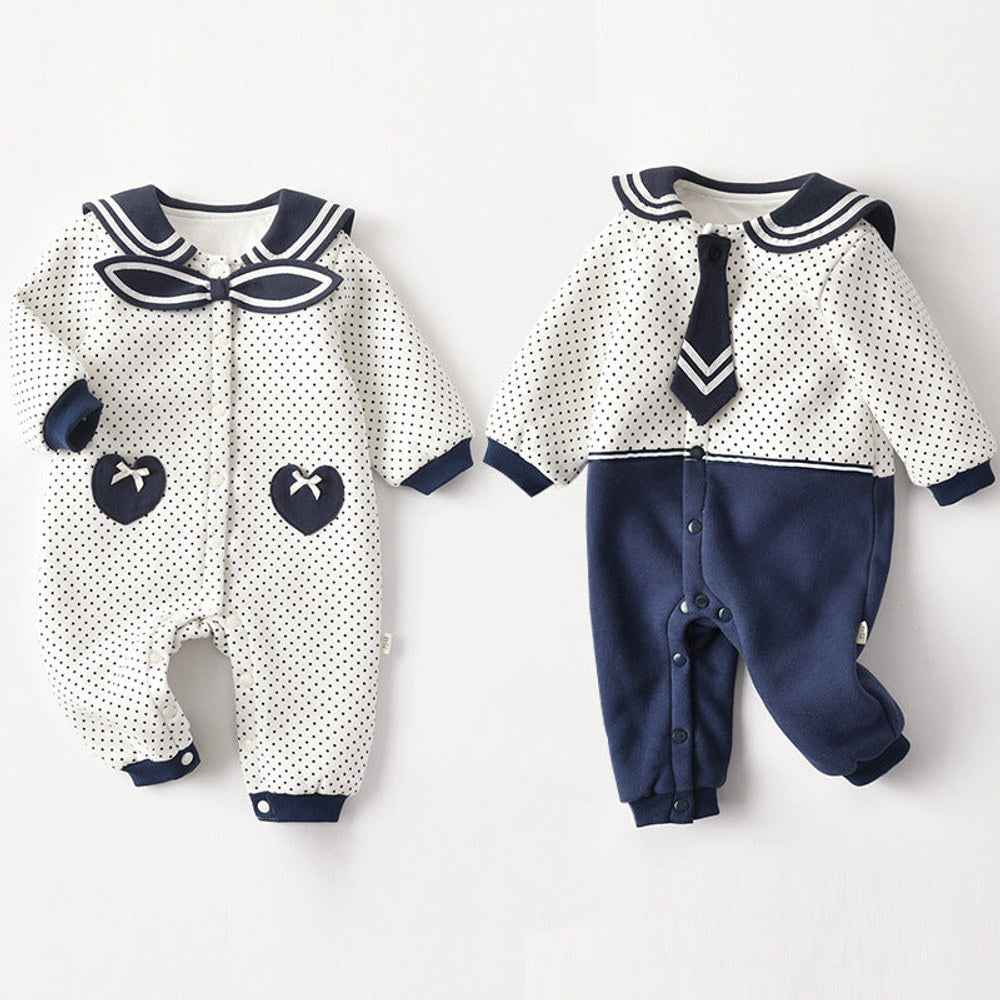 MyKids-USA® Baby Polka Dot Pattern Bow Patched Design Romper Jumpsuit