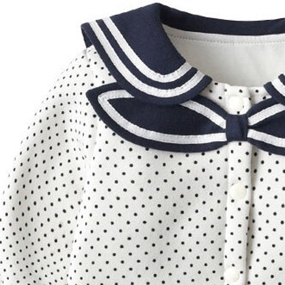 MyKids-USA® Baby Polka Dot Pattern Bow Patched Design Romper Jumpsuit
