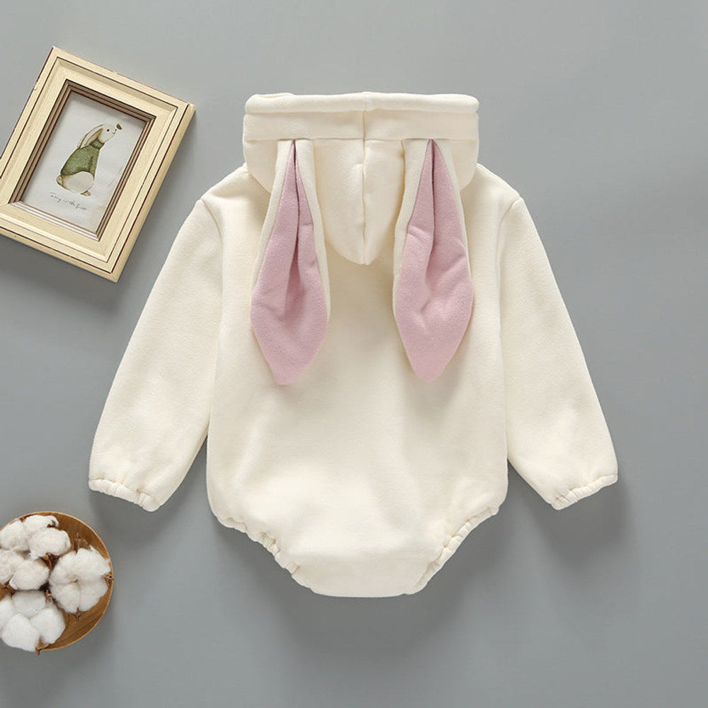 MyKids-USA® Baby Girl Print Pattern Rabbit Ear Design Long Sleeved Thickened bodysuit