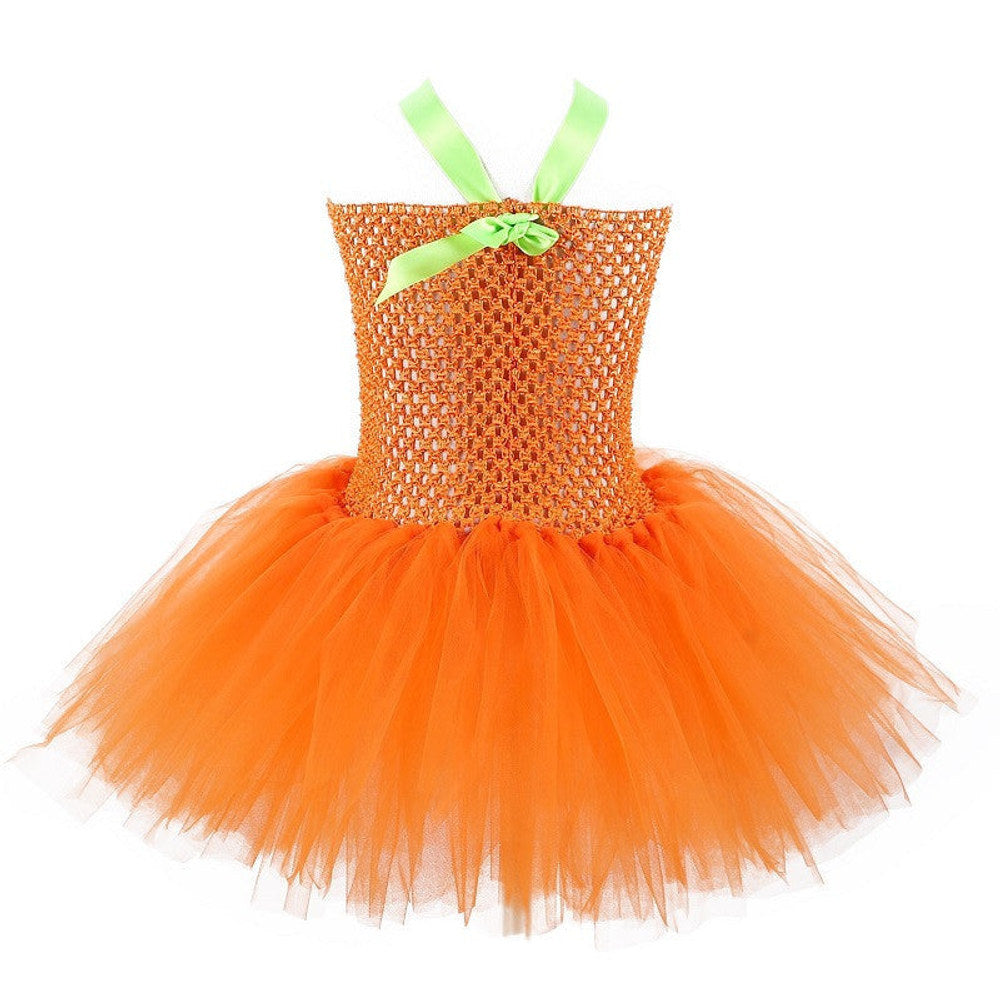 MyKids-USA® Children’s Halloween Pumpkin Tutu Dress With 3-Pieces Jewelry