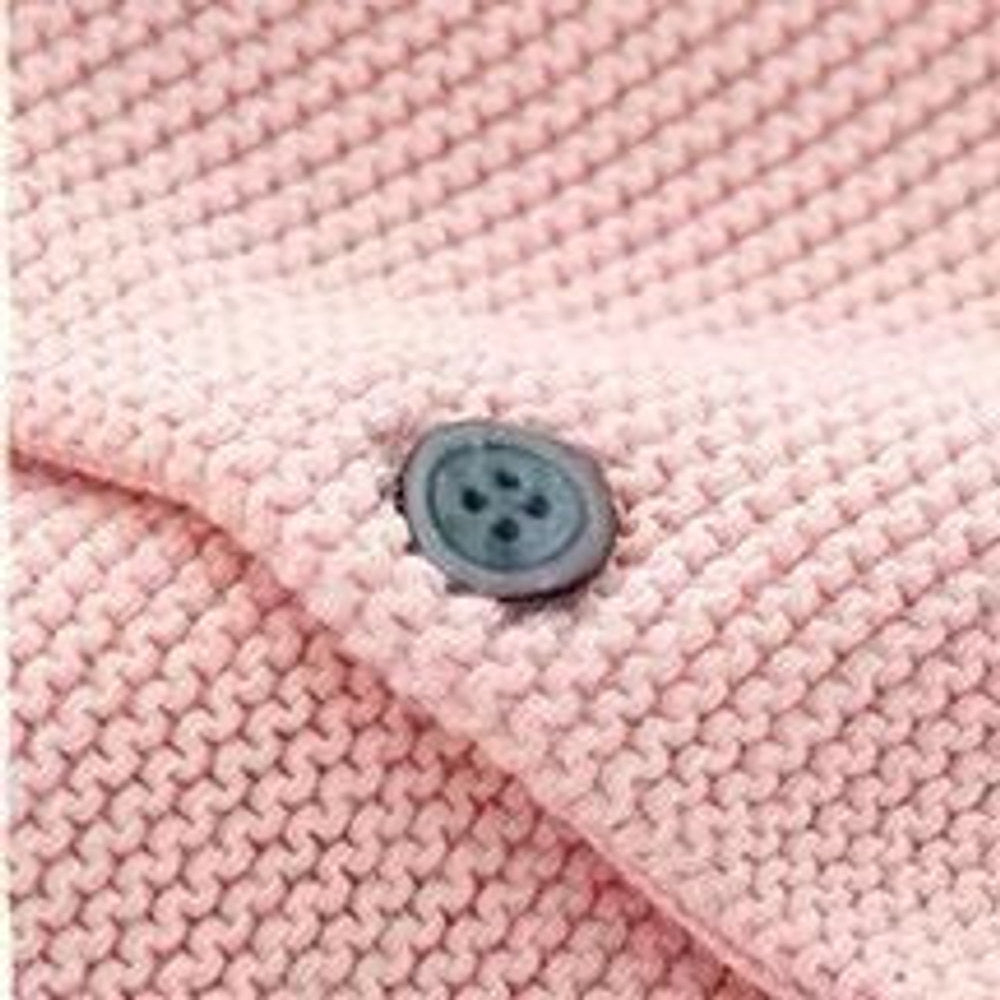 MyKids-USA® Baby Solid Color Bunny Ear Patched Hat Design Button Front Knitted Sweater Cardigan
