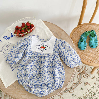 MyKids-USA® Baby Girl Ditsy Floral Pattern Embroidered Design Long Sleeved bodysuit