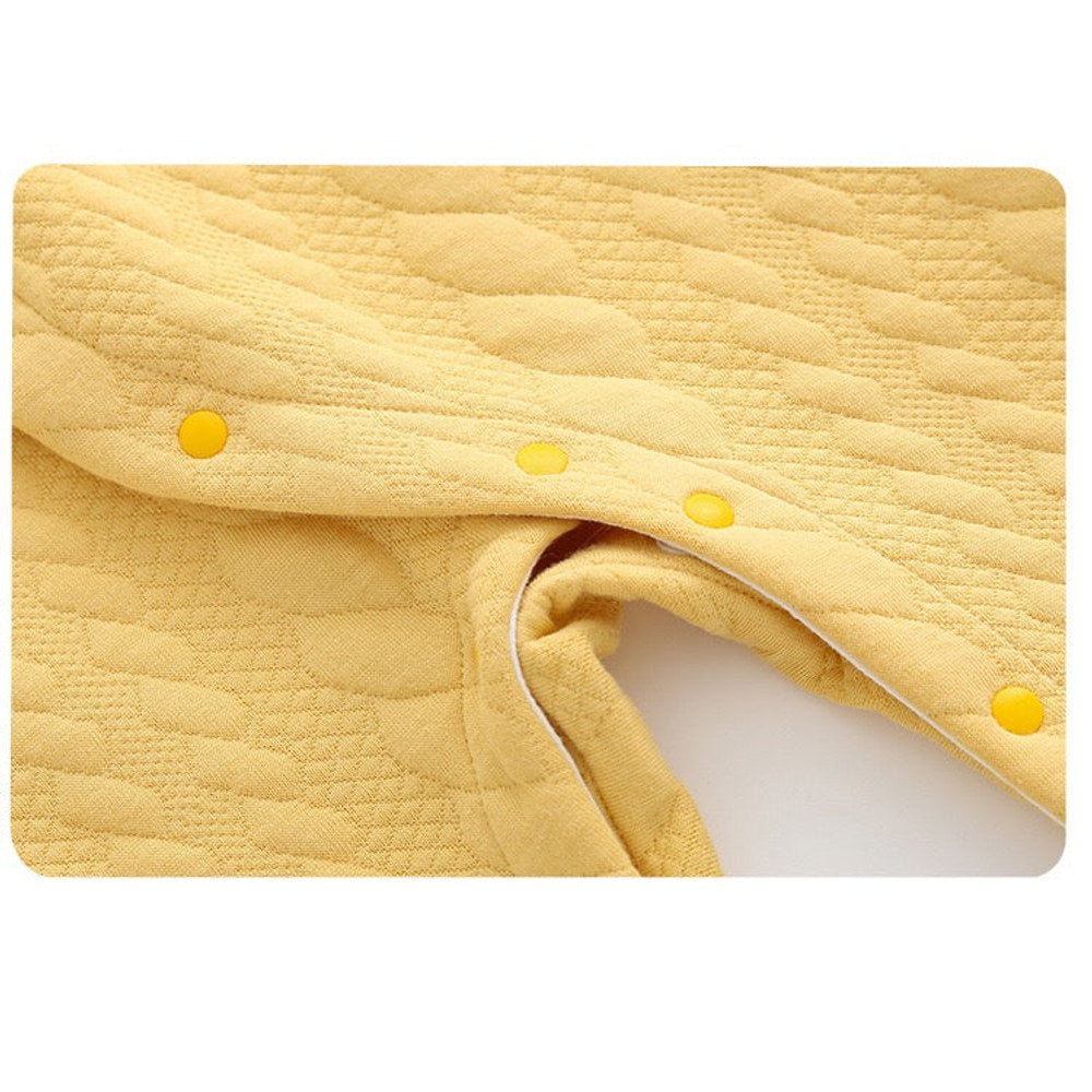 MyKids-USA® Baby Solid Color Side Snap Button Design Long Sleeved Thickened Romper