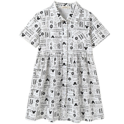 MyKids-USA® Girl Printed Pattern Single Breasted Design Polo Collar Dress