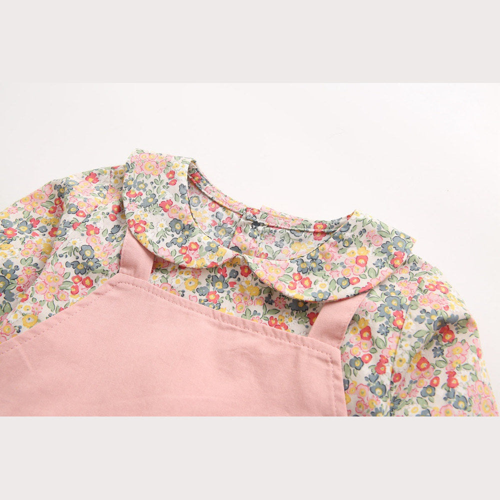 MyKids-USA® Baby Girl Floral Print Pattern False One Piece Design Long Sleeved bodysuit