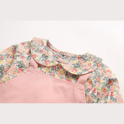 MyKids-USA® Baby Girl Floral Print Pattern False One Piece Design Long Sleeved bodysuit