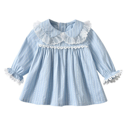 MyKids-USA® Baby Girl Heart Pattern Ruffle Doll Neck Shirt Combo Embroidered Pants Sets