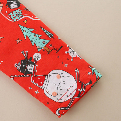 MyKids-USA® Baby Girl Cartoon Print Pattern Christmas Loose Long Dress