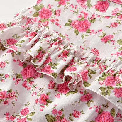 MyKids-USA® Baby Girl Floral Print Graphic Ruffle Design Sleeveless bodysuit & Headband