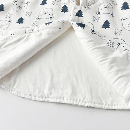 MyKids-USA® Kids Cartoon Bear Print 3D Animal Ear Patched Design Snap Button Cute Shawls