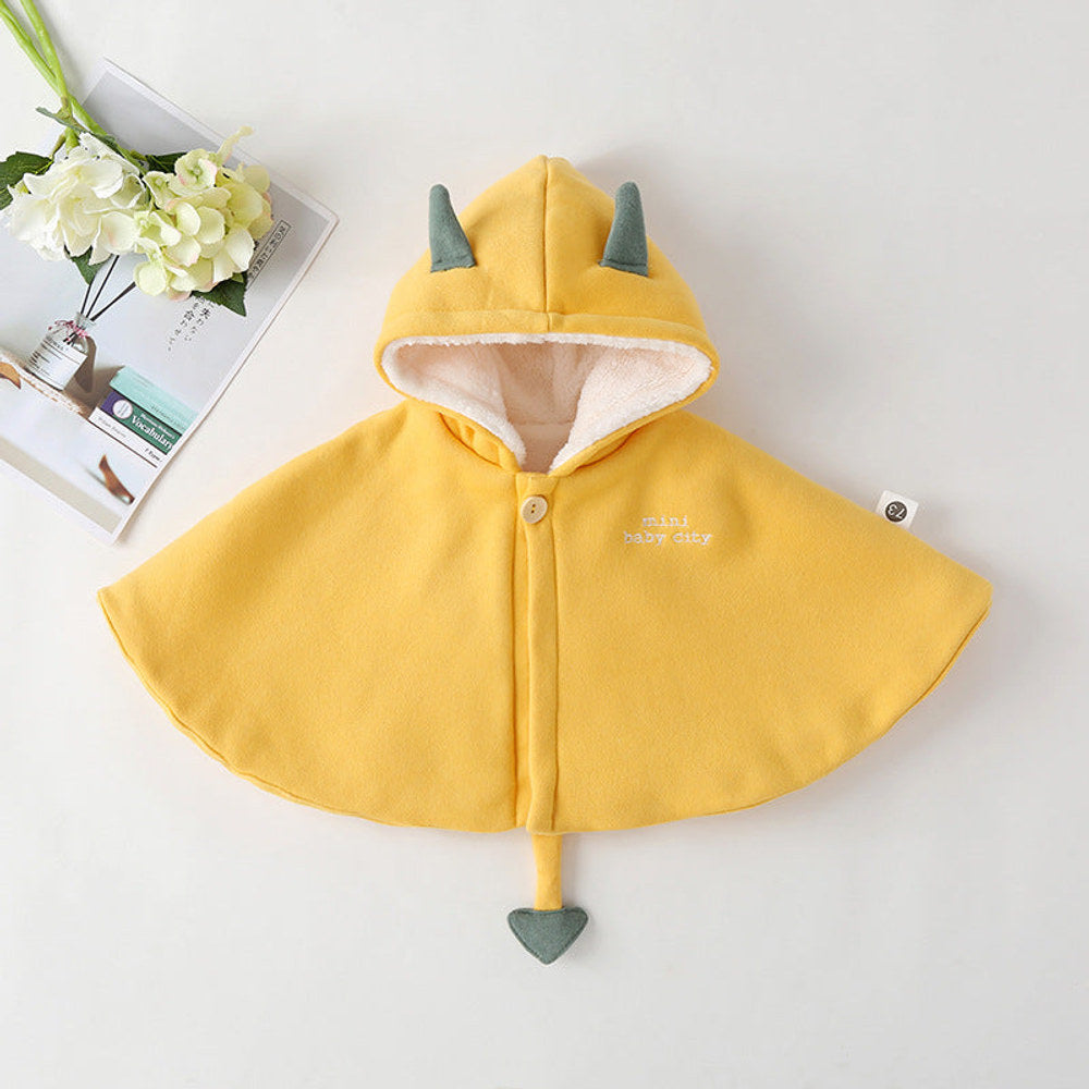 MyKids-USA® Kids Slogan Embroidered Graphic Cartoon Animal Shape Fleece Warm Shawls