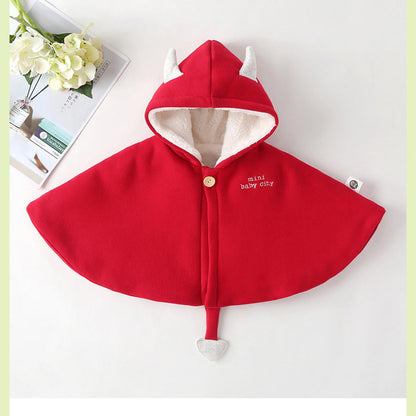 MyKids-USA® Kids Slogan Embroidered Graphic Cartoon Animal Shape Fleece Warm Shawls