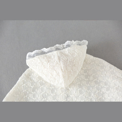 MyKids-USA® Kids Mesh Overlay Design Belted Bow Tie Shawls With Ruffle Hat