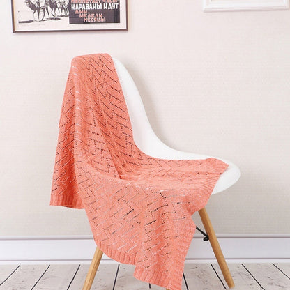 MyKids-USA® Kids Hollow Carved Graphic Solid Color Knitted Blanket
