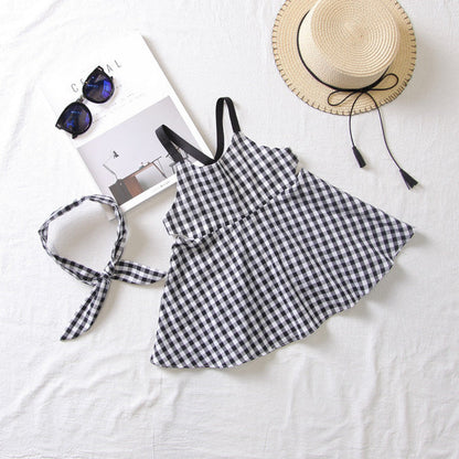 MyKids-USA® Baby Girl Classic Plaid Pattern Sleeveless Dress