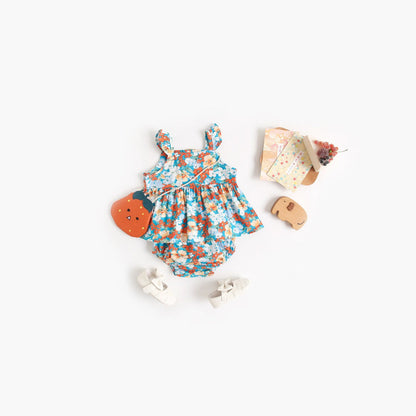 MyKids-USA® Baby Girl Floral Print Sleeveless Tops Combo Shorts Sets