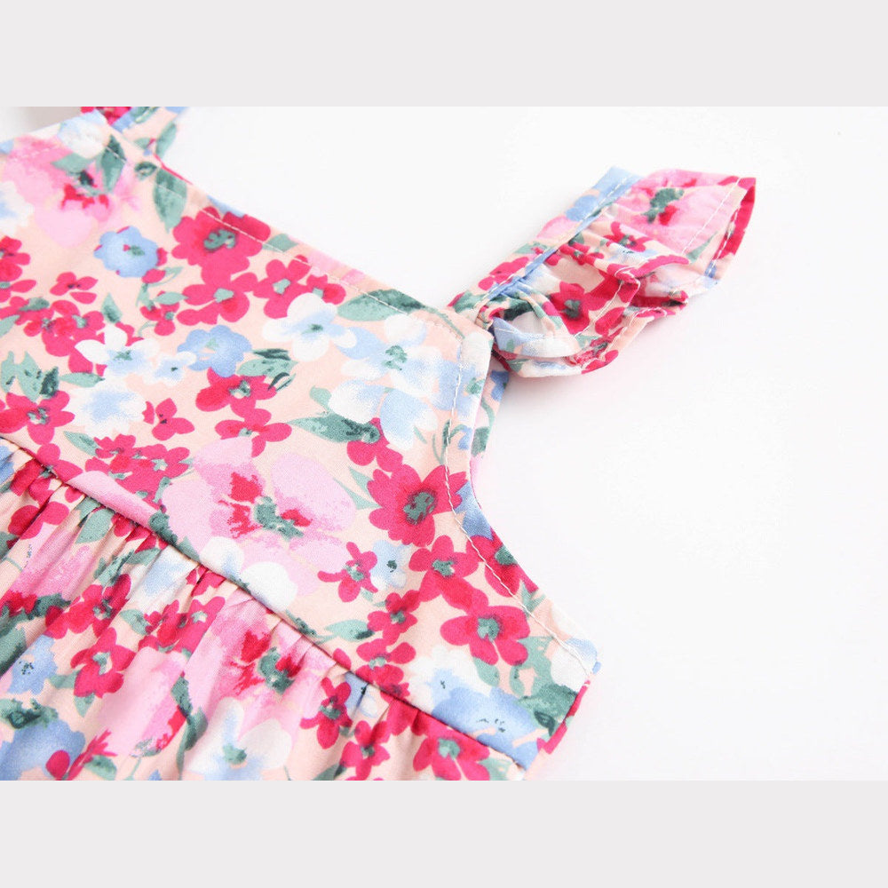 MyKids-USA® Baby Girl Floral Print Sleeveless Tops Combo Shorts Sets