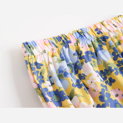 MyKids-USA® Baby Girl Floral Print Sleeveless Tops Combo Shorts Sets