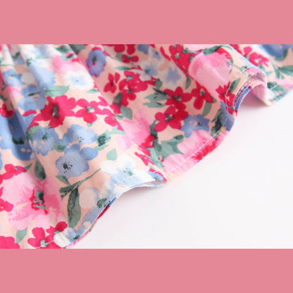 MyKids-USA® Baby Girl Floral Print Sleeveless Tops Combo Shorts Sets