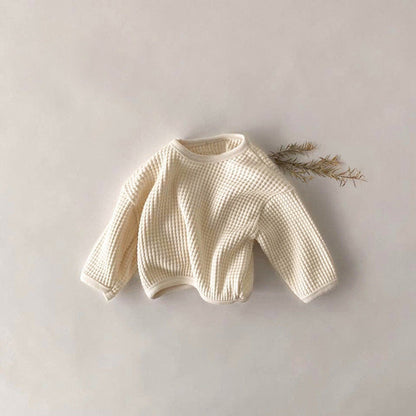 MyKids-USA® Baby Solid Color Waffle Fabric Long Sleeves Soft Cotton Hoodies