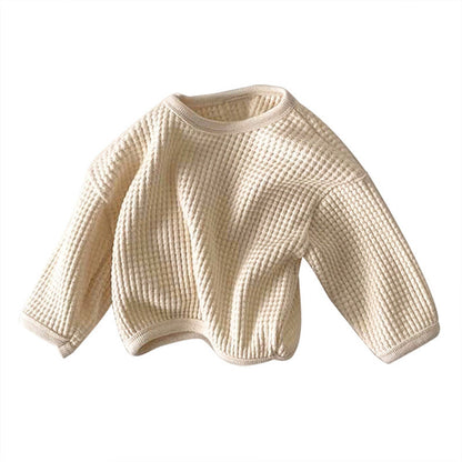 MyKids-USA® Baby Solid Color Waffle Fabric Long Sleeves Soft Cotton Hoodies