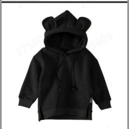 MyKids-USA® Baby Solid Color Animal Ear Patch Design Hoodie