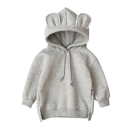 MyKids-USA® Baby Solid Color Animal Ear Patch Design Hoodie