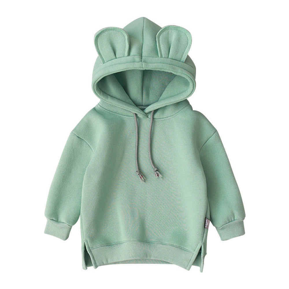 MyKids-USA® Baby Solid Color Animal Ear Patch Design Hoodie