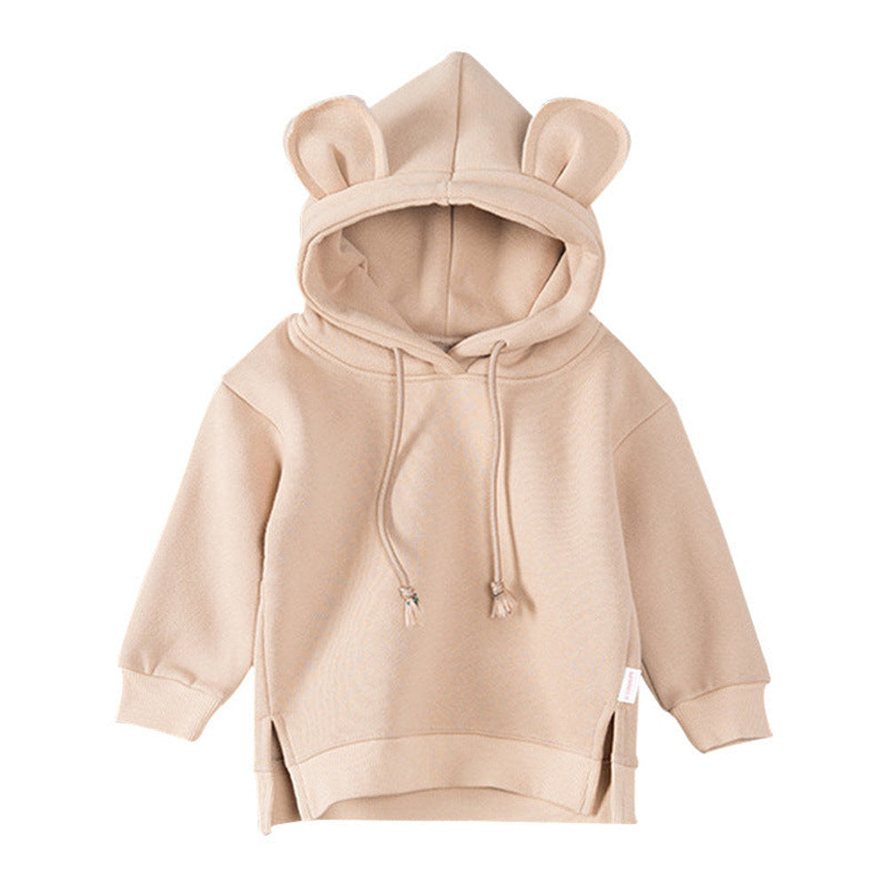 MyKids-USA® Baby Solid Color Animal Ear Patch Design Hoodie