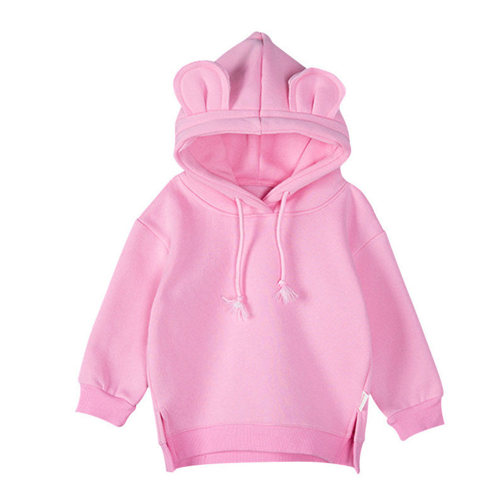 MyKids-USA® Baby Solid Color Animal Ear Patch Design Hoodie