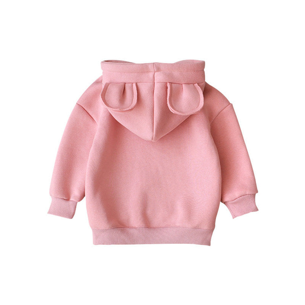 MyKids-USA® Baby Solid Color Animal Ear Patch Design Hoodie
