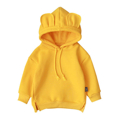 MyKids-USA® Baby Solid Color Animal Ear Patch Design Hoodie