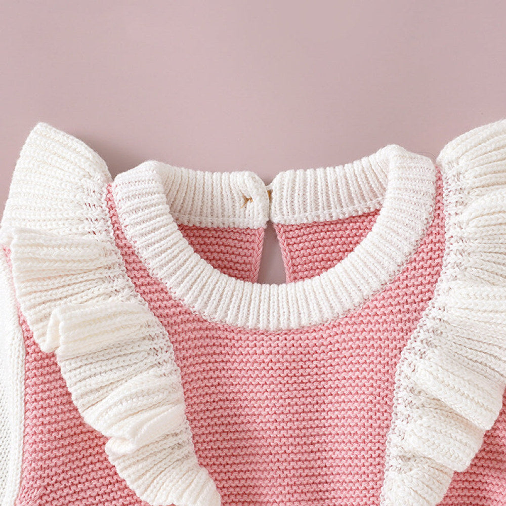 MyKids-USA® Baby Girl False Lace Design Knitted bodysuit