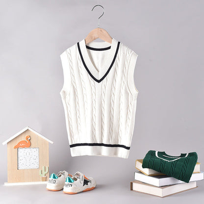 MyKids-USA® Baby Crochet Knit Pattern V-Neck Sleeveless Vest Sweater